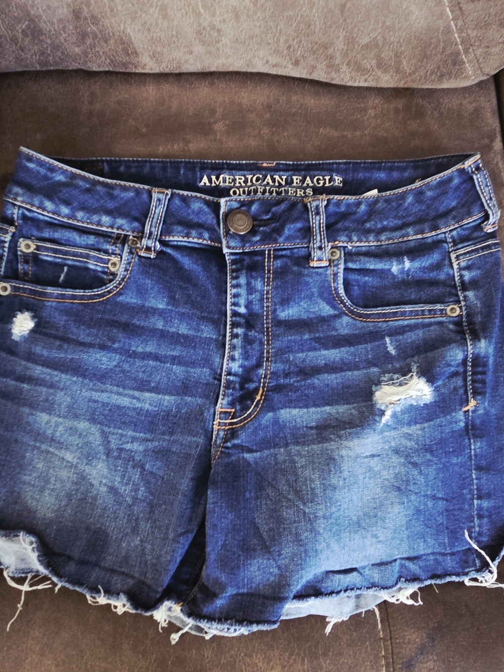 American Eagle Outfitters Blue Distressed Denim Cutoff Shorts